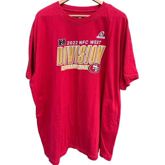 San Francisco 49ers 2022 NFC West Champions red t-shirt Size 3XL - Picture 1 of 4